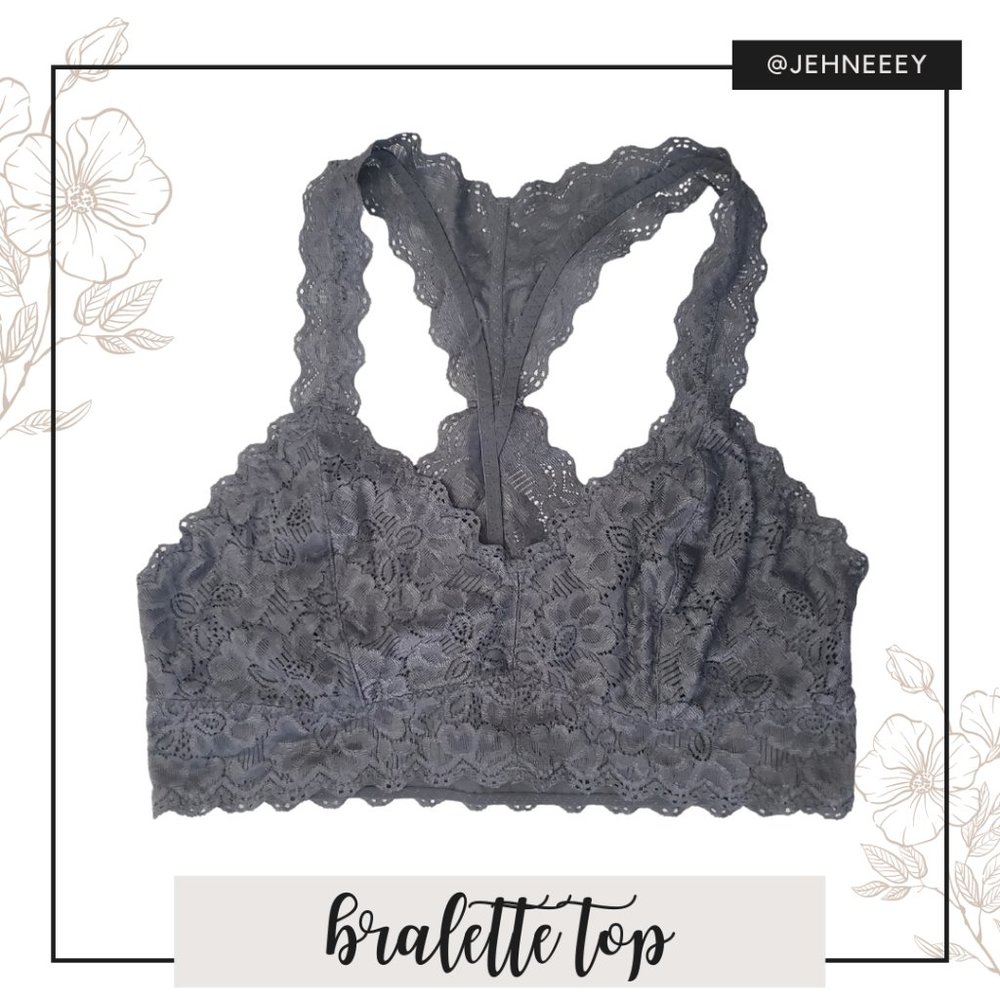NEW Felina Grey Lace Bralette Top